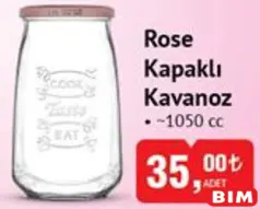 ROSE KAPAKLI KAVANOZ 1050 CC ROSE KAPAKLI KAVANOZ 1050 CC